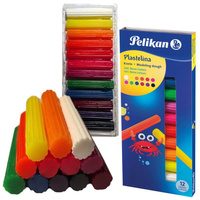 Plastelina szkolna przedszkolna 12 kolorów neon 95g PELIKAN