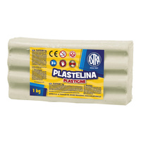 Plastelina szkolna modelarska duża 1kg biała ASTRA
