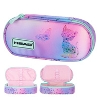 Piórnik kosmetyczka etui usztywniany z klapką kotkiem Kitty Ombre AC6 HEAD