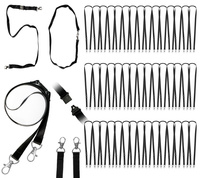 Smycz do identyfikatora 80cm z dwoma karabińczykami i bezpiecznikiem 50szt