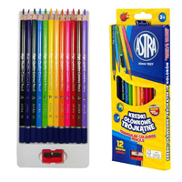 Kredki ołówkowe trójkątne 12 kol +temperówka ASTRA