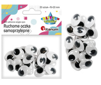 Oczy ruchome 15x20mm samoprzylepne 20szt,CRAFT-FUN