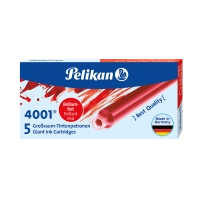 Naboje wkłady pióra wiecznego atramentowe długie 4001 czerwone 5szt PELIKAN