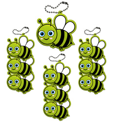 10szt Brelok breloczek gadżet odblaskowy odblask zawieszka pszczoła