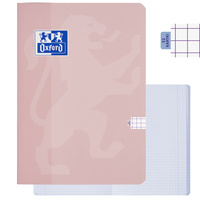 Zeszyt A5 32 kartki w kratkę z marginesem 99,4µm soft touch różowy OXFORD
