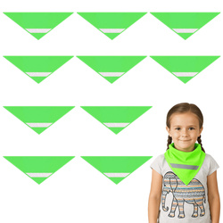 Chusta odblaskowa bandana pasem odblaskowym dzieci 45x45x66cm zielona 10szt