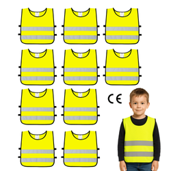 Kamizelka odblaskowa ostrzegawcza żółta dzieci przedszkolaków 42x45cm 10szt