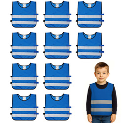 Kamizelka odblaskowa ostrzegawcza niebeska dzieci przedszkol 42x45cm 10szt