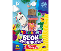 Blok rysunkowy kolorowy A4 15k 80g/m2 ASTRA