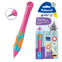 Ołówek Griffix 2 nauki pisania Praworęczny +3 wkłady Lovely Pink PELIKAN