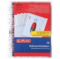 Koszulki obwoluty A4 z boczną klapką 10szt HERLITZ