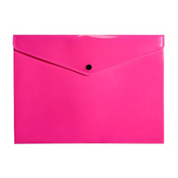 Teczka kopertowa koperta na zatrzask A4 PP neonowy róż BIURFOL