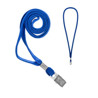 Smycz do identyfikatora na szyję 80cm z klipsem żabką niebieska