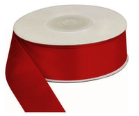 Wstążka czerwona, 25m dł x 25mm szer, CRAFT-FUN