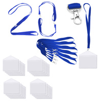 Identyfikator poziomy holder kieszonka 100x65mm +smycz 90cm x20kpl