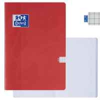 Zeszyt A4 60 kartek w kratkę z marginesem 99,4µm anti-scratch czerw OXFORD