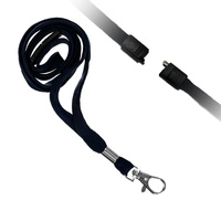 Smycz do identyfikatora szyję 80cm karabińczykiem bezpiecznikiem czarna