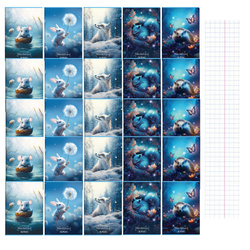 Zeszyt A5 16 kartek w kratkę z marginesem 70g/m2 Wonderland 20szt HERLITZ