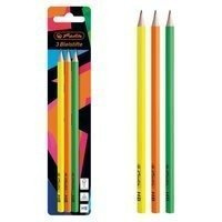 Ołówek HB trójkątny 3szt niełamliwy Neon Art HERLITZ