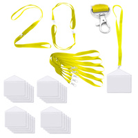 Identyfikator poziomy holder kieszonka 100x65mm +smycz 90cm x20kpl