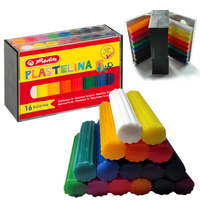 Plastelina atest 16 kolor x 7cm w kasetce 120g HERLITZ