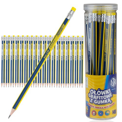 Ołówek drewniany HB trójkątny z gumką ASTRA 36szt