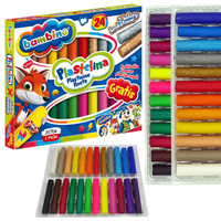 Plastelina szkolna 24 kolory +podkładka do prac plastycznych BAMBINO