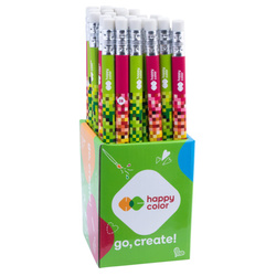 Ołówek do nauki pisania Jumbo trójkątny 2B z gumką 24szt PIXI HAPPY COLOR