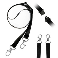 Smycz do identyfikatora 80cm z dwoma karabińczykami i bezpiecznikiem czarna