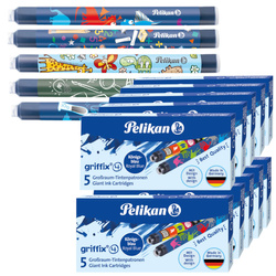 Naboje wkłady pióra wiecznego atramentowe długie Griffix 50szt PELIKAN