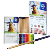 Kredki ołówkowe cedrowe Prestige 12kol metal pudełko ASTRA