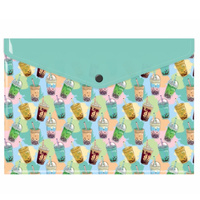 Teczka kopertowa koperta na zatrzask A4 PP bubble tea BIURFOL