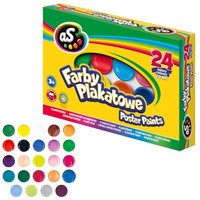 Farby plakatowe szkolne 24 kolory 20ml aS ASTRA
