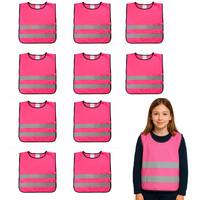 Kamizelka odblaskowa ostrzegawcza róż dla dzieci szkolnych 45x50cm 10szt