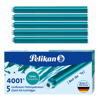 Naboje wkłady pióra wiecznego atramentowe długie 4001 turkus 5szt PELIKAN