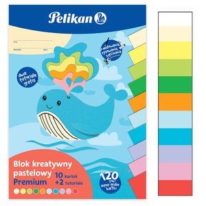 Blok rysunkowy kolorowy pastelowy A4 10kartek 120g/m PELIKAN