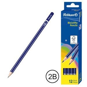 Ołówek 2B z grafitem miękki drewniany PELIKAN 12sz