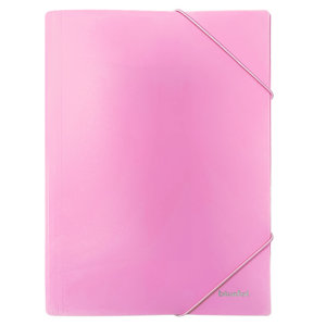 Teczka rysunkowa z gumką A4 plastikowa PP pastelowa różowa BIURFOL