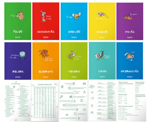 Zestaw zeszyt przedmiotowy klasa 7-8 10x A5 60k z okładką PP