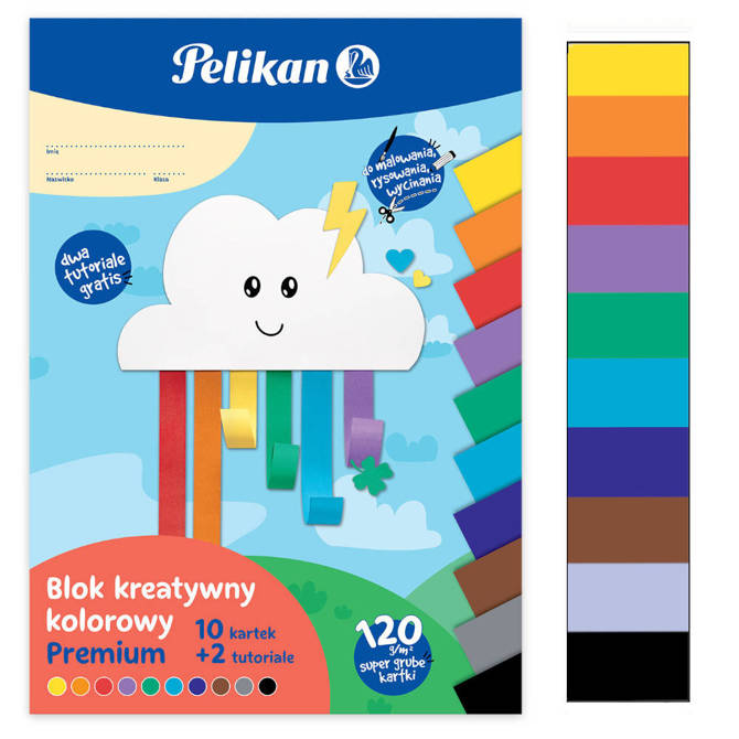 Blok rysunkowy kolorowy A4 10kartek 120g/m PELIKAN