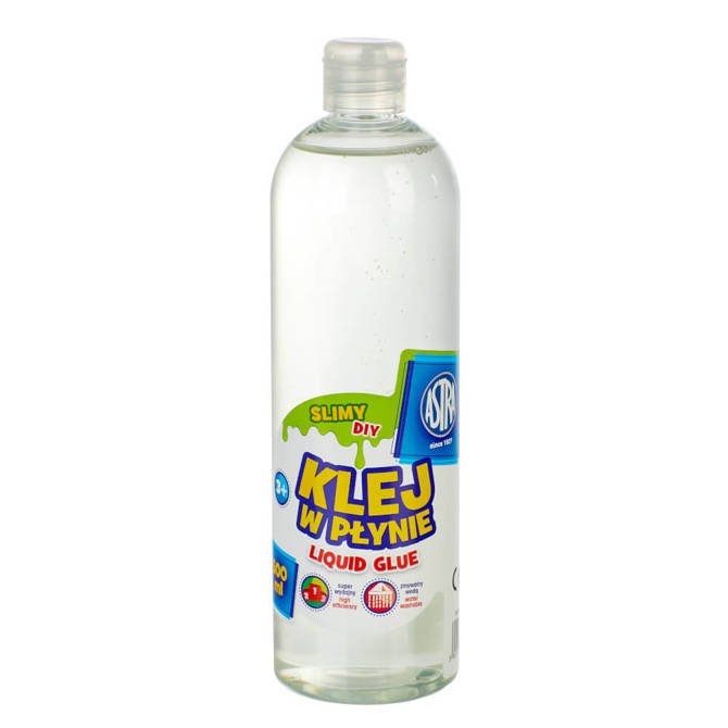 Klej w płynie 500ml przezroczysty transparentny zmywalny do slime ASTRA