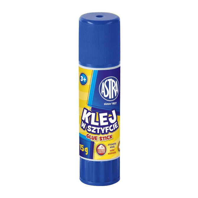 Klej w sztyfcie szkolny 15g papier karton ASTRA