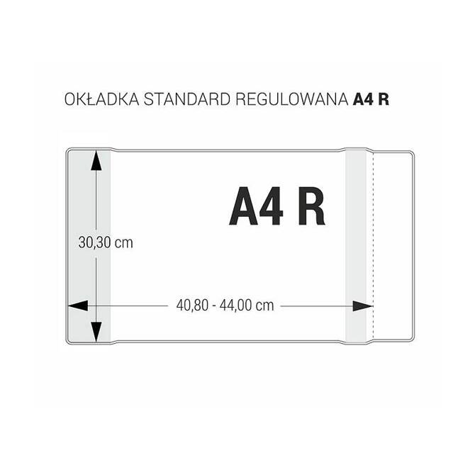 Okładka A4R regulowana 30,3cm x 40,8-44cm przezroczysta krystaliczna
