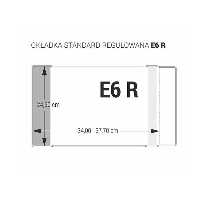 Okładka E6R regulowana 24,5cm x 34-37,7cm przezroczysta krystaliczna