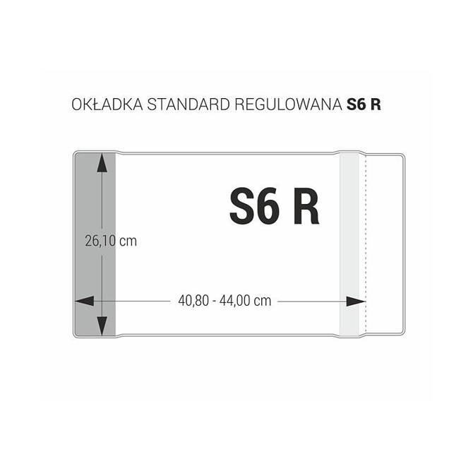 Okładka S6R regulowana 26cm x 40,8-44cm przezroczysta krystaliczna