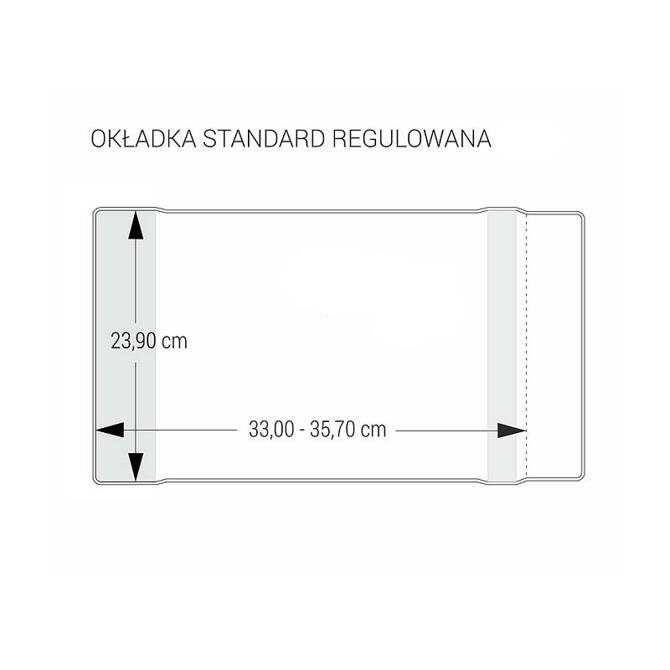 Okładka regulowana 23,9cmx33-35,7cm przezroczysta krystaliczna