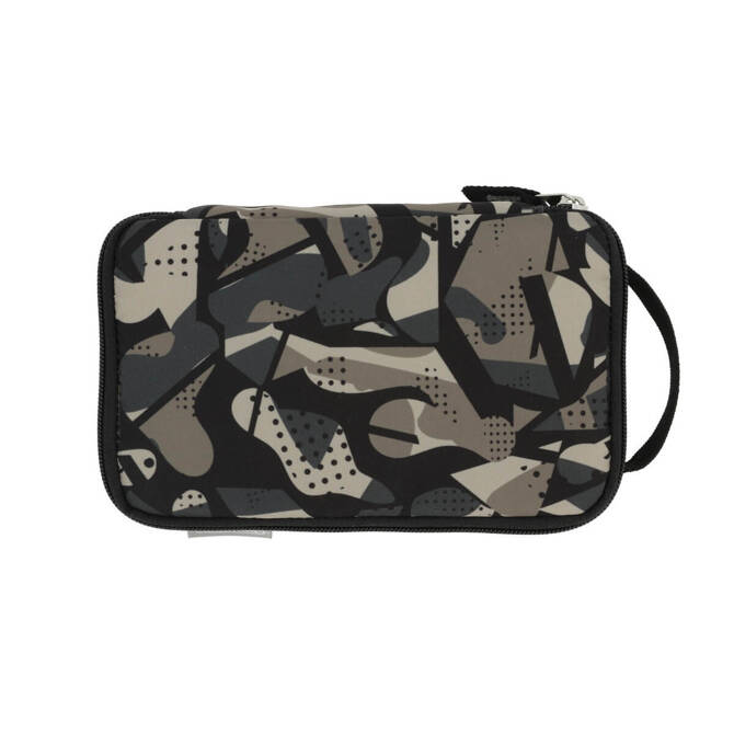 Piórnik szkolny kosmetyczka saszetka + ekierka 2GO Camo Grey HERLITZ