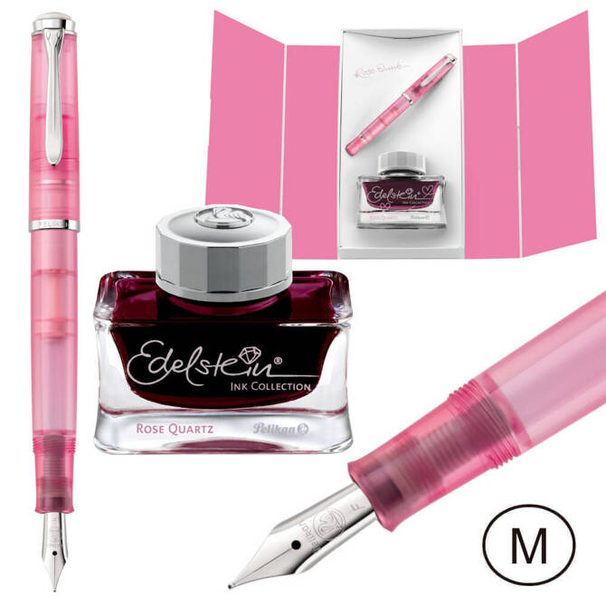 Pióro wieczne M205 M + atrament Edelstein Rose Quartz na prezent PELIKAN