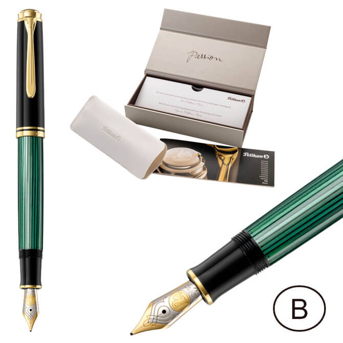 Pióro wieczne Souverän M1000 B Black-Green na prezent premium PELIKAN