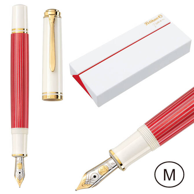 Pióro wieczne Souverän M600 M Red-White na prezent premium PELIKAN